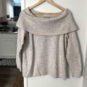 Loft Speckled Off-the-Shoulder Sweater